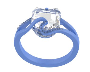 Nişan yüzüğü beyaz arka plan üzerinde izole