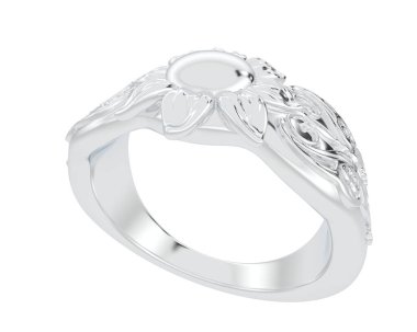 Nişan yüzüğü beyaz arka plan üzerinde izole