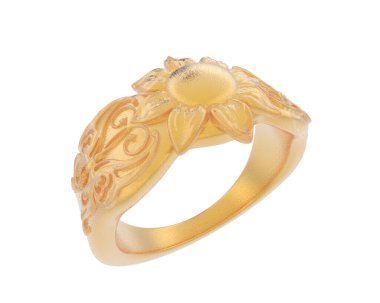 Nişan yüzüğü beyaz arka plan üzerinde izole