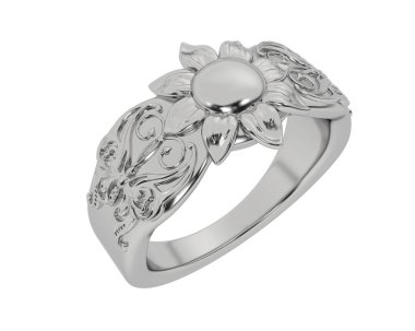 Nişan yüzüğü beyaz arka plan üzerinde izole