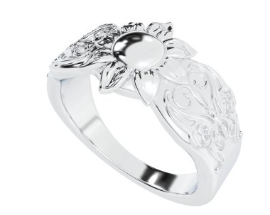 Nişan yüzüğü beyaz arka plan üzerinde izole