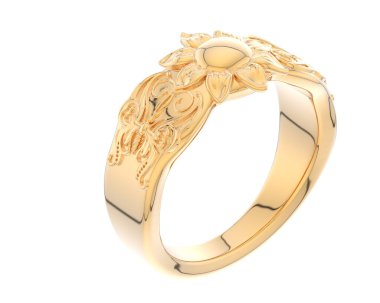 Nişan yüzüğü beyaz arka plan üzerinde izole