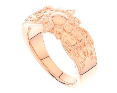 Nişan yüzüğü beyaz arka plan üzerinde izole