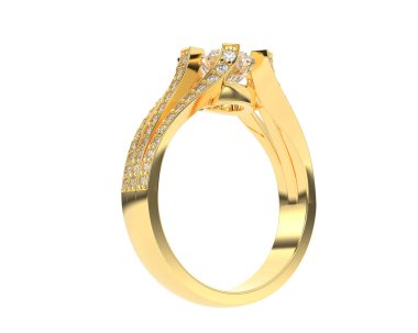 Nişan yüzüğü beyaz arka plan üzerinde izole