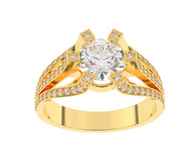 Nişan yüzüğü beyaz arka plan üzerinde izole