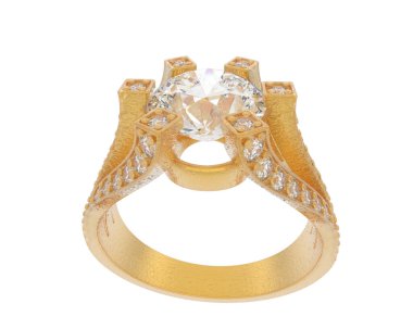 Nişan yüzüğü beyaz arka plan üzerinde izole