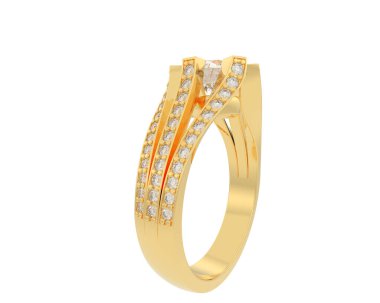 Nişan yüzüğü beyaz arka plan üzerinde izole