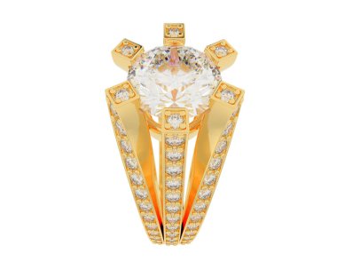 Nişan yüzüğü beyaz arka plan üzerinde izole