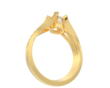 Nişan yüzüğü beyaz arka plan üzerinde izole