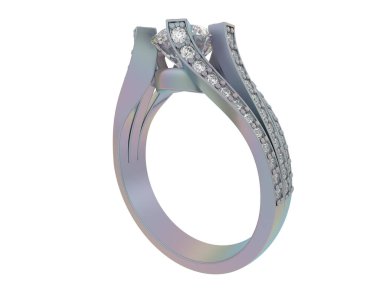 Nişan yüzüğü beyaz arka plan üzerinde izole