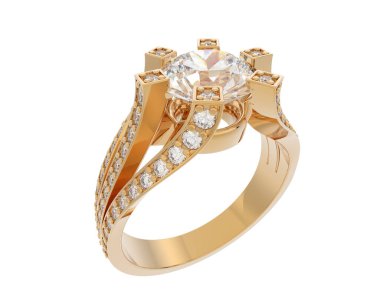 Nişan yüzüğü beyaz arka plan üzerinde izole