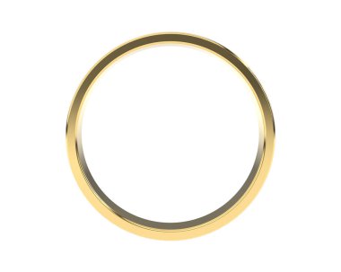 Nişan yüzüğü beyaz arka planda izole edilmiş. 3d görüntüleme - illüstrasyon