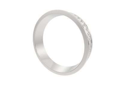 Nişan yüzüğü beyaz arka planda izole edilmiş. 3d görüntüleme - illüstrasyon