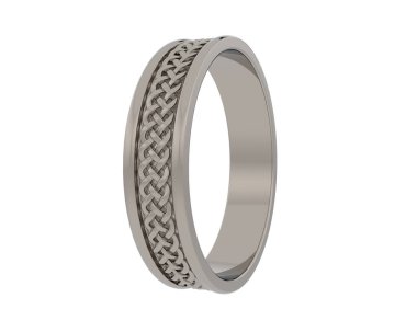 Nişan yüzüğü beyaz arka planda izole edilmiş. 3d görüntüleme - illüstrasyon