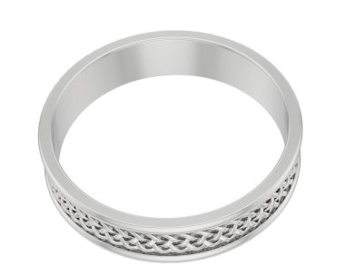 Nişan yüzüğü beyaz arka planda izole edilmiş. 3d görüntüleme - illüstrasyon