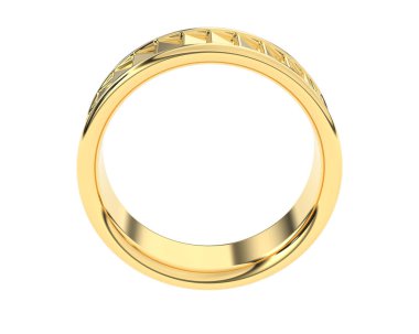 Nişan yüzüğü beyaz arka planda izole edilmiş. 3d görüntüleme - illüstrasyon