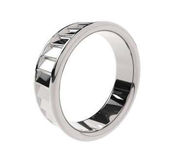 Nişan yüzüğü beyaz arka planda izole edilmiş. 3d görüntüleme - illüstrasyon