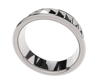 Nişan yüzüğü beyaz arka planda izole edilmiş. 3d görüntüleme - illüstrasyon