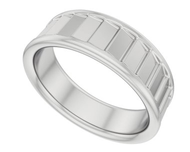 Nişan yüzüğü beyaz arka planda izole edilmiş. 3d görüntüleme - illüstrasyon