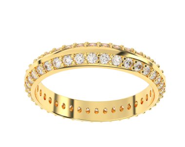 Lüks kadın yüzüğü beyaz arka planda izole edilmiş, 3D görüntüleme - illüstrasyon