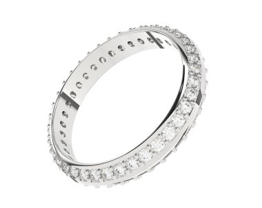 Lüks kadın yüzüğü beyaz arka planda izole edilmiş, 3D görüntüleme - illüstrasyon