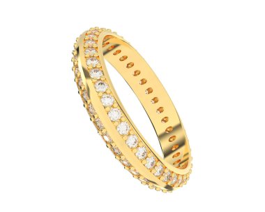 Lüks kadın yüzüğü beyaz arka planda izole edilmiş, 3D görüntüleme - illüstrasyon