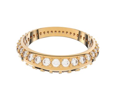 Lüks kadın yüzüğü beyaz arka planda izole edilmiş, 3D görüntüleme - illüstrasyon