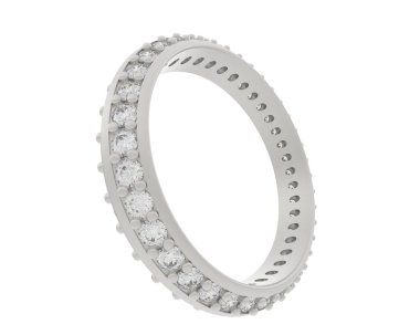 Lüks kadın yüzüğü beyaz arka planda izole edilmiş, 3D görüntüleme - illüstrasyon