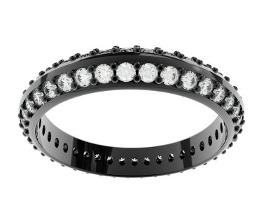 Lüks kadın yüzüğü beyaz arka planda izole edilmiş, 3D görüntüleme - illüstrasyon