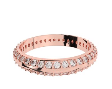 Lüks kadın yüzüğü beyaz arka planda izole edilmiş, 3D görüntüleme - illüstrasyon