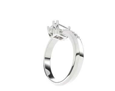 Lüks kadın yüzüğü beyaz arka planda izole edilmiş, 3D görüntüleme - illüstrasyon