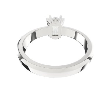 Lüks kadın yüzüğü beyaz arka planda izole edilmiş, 3D görüntüleme - illüstrasyon