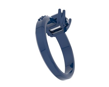 Lüks kadın yüzüğü beyaz arka planda izole edilmiş, 3D görüntüleme - illüstrasyon