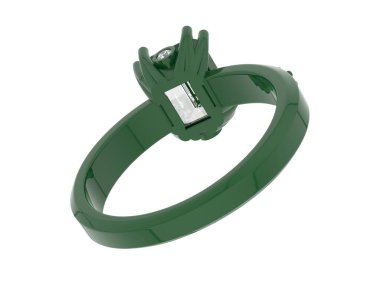 Lüks kadın yüzüğü beyaz arka planda izole edilmiş, 3D görüntüleme - illüstrasyon