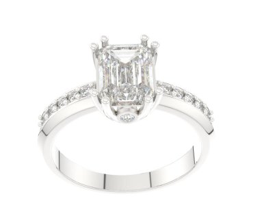 Lüks kadın yüzüğü beyaz arka planda izole edilmiş, 3D görüntüleme - illüstrasyon