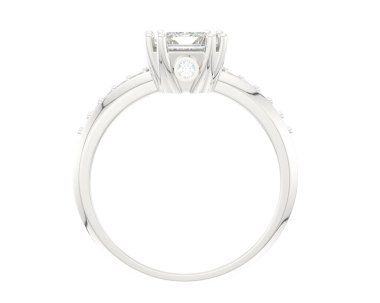 Lüks kadın yüzüğü beyaz arka planda izole edilmiş, 3D görüntüleme - illüstrasyon