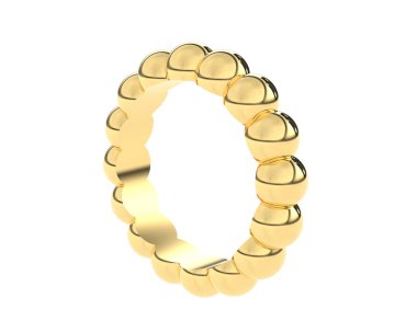 Lüks kadın yüzüğü beyaz arka planda izole edilmiş, 3D görüntüleme - illüstrasyon