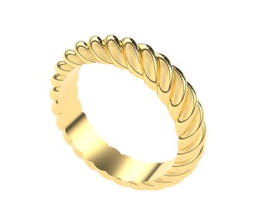 Lüks kadın yüzüğü beyaz arka planda izole edilmiş, 3D görüntüleme - illüstrasyon