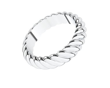 Lüks kadın yüzüğü beyaz arka planda izole edilmiş, 3D görüntüleme - illüstrasyon