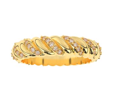 Lüks kadın yüzüğü beyaz arka planda izole edilmiş, 3D görüntüleme - illüstrasyon