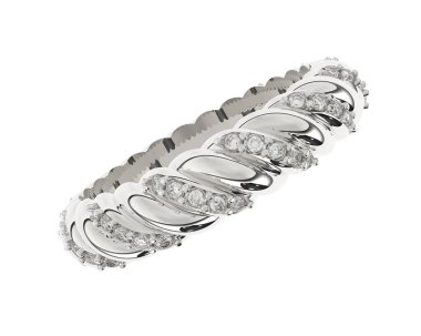 Lüks kadın yüzüğü beyaz arka planda izole edilmiş, 3D görüntüleme - illüstrasyon