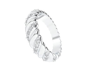 Lüks kadın yüzüğü beyaz arka planda izole edilmiş, 3D görüntüleme - illüstrasyon