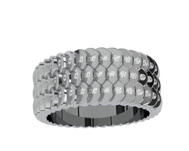 Lüks kadın yüzüğü beyaz arka planda izole edilmiş, 3D görüntüleme - illüstrasyon