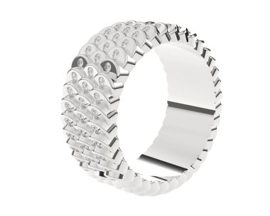 Lüks kadın yüzüğü beyaz arka planda izole edilmiş, 3D görüntüleme - illüstrasyon