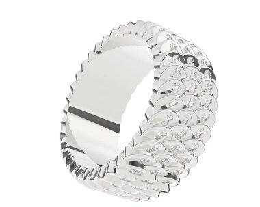 Lüks kadın yüzüğü beyaz arka planda izole edilmiş, 3D görüntüleme - illüstrasyon