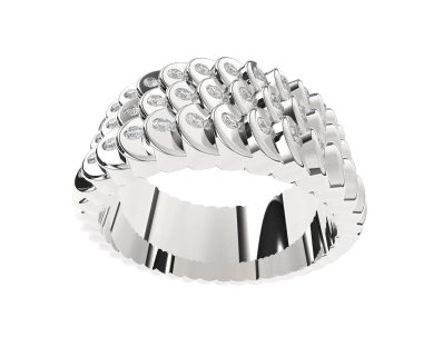 Lüks kadın yüzüğü beyaz arka planda izole edilmiş, 3D görüntüleme - illüstrasyon