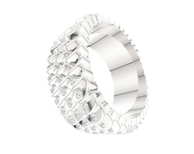 Lüks kadın yüzüğü beyaz arka planda izole edilmiş, 3D görüntüleme - illüstrasyon