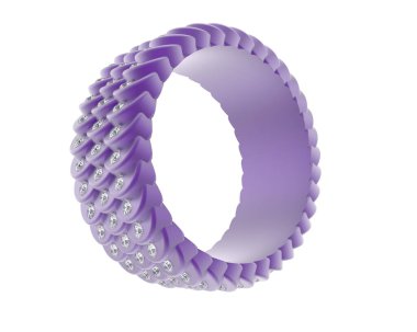 Lüks kadın yüzüğü beyaz arka planda izole edilmiş, 3D görüntüleme - illüstrasyon