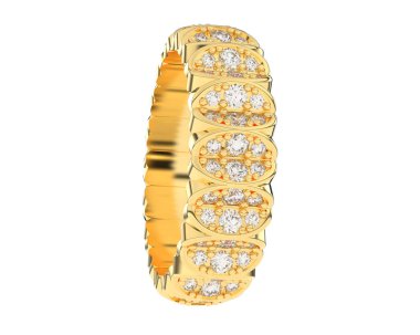 Lüks kadın yüzüğü beyaz arka planda izole edilmiş, 3D görüntüleme - illüstrasyon