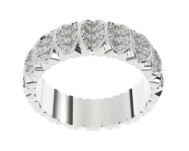 Lüks kadın yüzüğü beyaz arka planda izole edilmiş, 3D görüntüleme - illüstrasyon